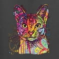 thumbnail image 5 of Wild Bobby Dean Russo Colorful Cat Abyssinian Cat Lover Men Long Sleeve Shirt, Charcoal, Small, 5 of 5