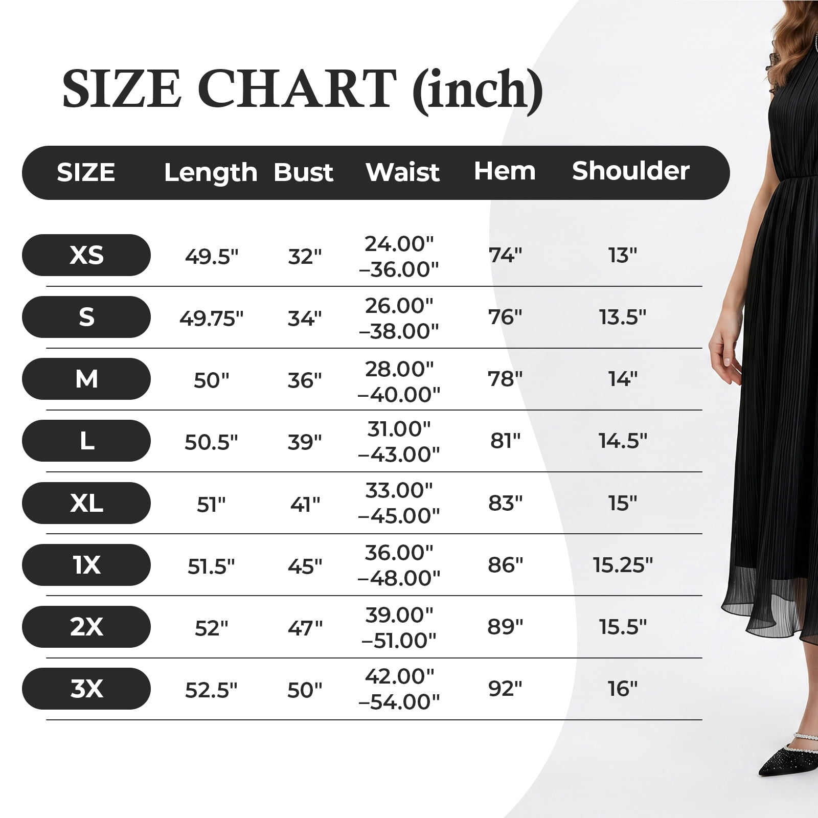 Alvantor Women's Pleated Midi Dress with Ruffle Sleeves, Black