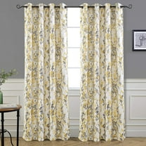 DriftAway 2 Piece Floral Room Darkening Curtains 84"L x 52"W Golden Golden Yellow/Gray