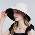 thumbnail image 2 of fatyb Womens Wide Brim Sun Hats Summer Sun Protection Beach Hat Women's Outdoor Bucket Cap for Travel, 2 of 4