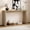 Natural, variant on 60" Modern Farmhouse Console Table with 2 Concealed Drawers, Waterfall Design Entryway Table with Thickened Legs & Rustic Wood Grain for Living Room, Entryway & Hallway (Black)