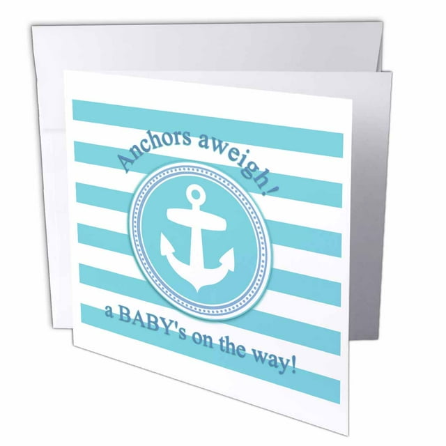 3dRose Anchors aweigh a babys on the way for blue nautical boy baby