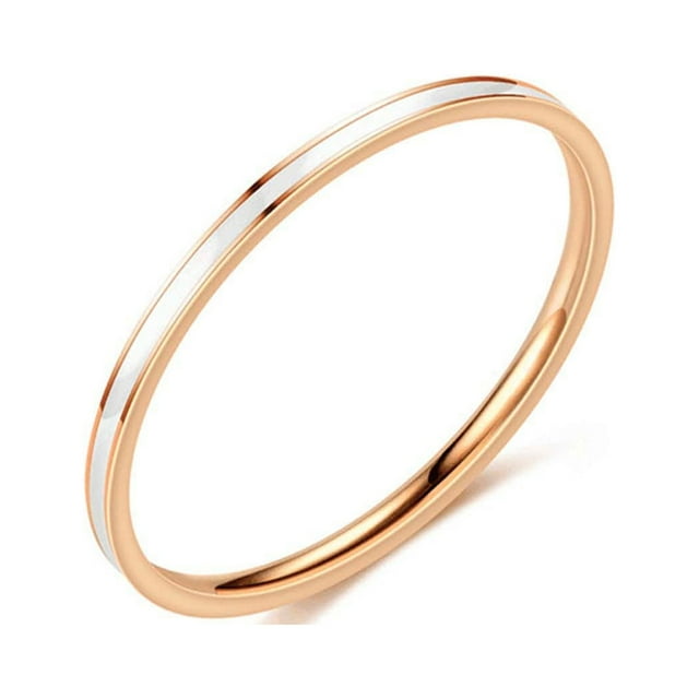 Oefntac Rings Temperament Versatile 1MM Thin Titanium Steel Ring Female Fashion Plain Ring Tail Ring Jewelry