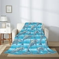 thumbnail image 2 of Disketp Dolphin Cozy Flannel Fleece Throw Blanket: Has a velvety texture for All Seasons - Perfect for Women, Men, & Kids"50"x40", 2 of 6