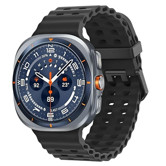 Compatible with Samsung Galaxy Watch 8 Classic 46mm/Watch 8 40/44mm Strap,Wavy Silicone Design,Soft Sport Porous Holes Breathable Adjustable Replacement Wristband Strap,Black