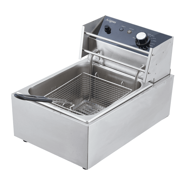 Yeshouse Freidora comercial eléctrica de acero inoxidable con cesta, tapa y protección contra sobrecalentamiento para restaurantes y cocinas domésticas