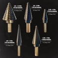 thumbnail image 2 of 5 Brocas Escalonadas para Metal, Madera, Plástico, 50 Tamaños, Vástago Triplano, Juego de Brocas Escalonadas de Titanio HSS con Punzón Central, 2 of 5