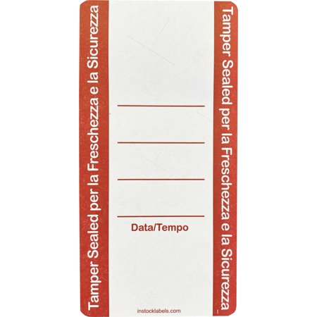 Italian - Food Delivery Tamper Evident Stickers | 2 x 4" Inches Wide