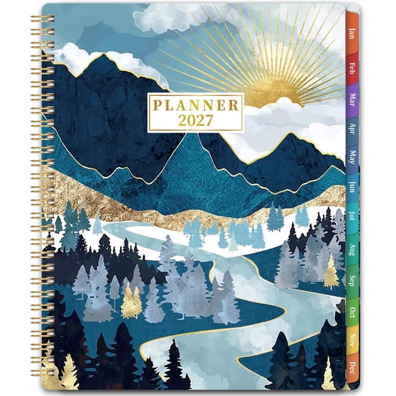 2027 Planner - 2027 Planner Weekly and Monthly, Planner 2027, JAN 2027 - DEC 2027, Weekly and Monthly Planner 2027 with Colorful Tabs, 2027 Calendar Planner, 8'' x 10'', Spiral Bound, Pocket