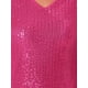 thumbnail image 5 of Top de lentejuelas INSPIRE CHIC para mujer con mangas de campana 3/4, escote en V, metálico, brillante y con purpurina, blusa de fiesta XS color rosa intenso, 5 of 6