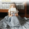 thumbnail image 2 of YnM Original Cotton 36 x 48 In 5 Lb Glass Bead Kids Weighted Blanket, Blue White, 2 of 7
