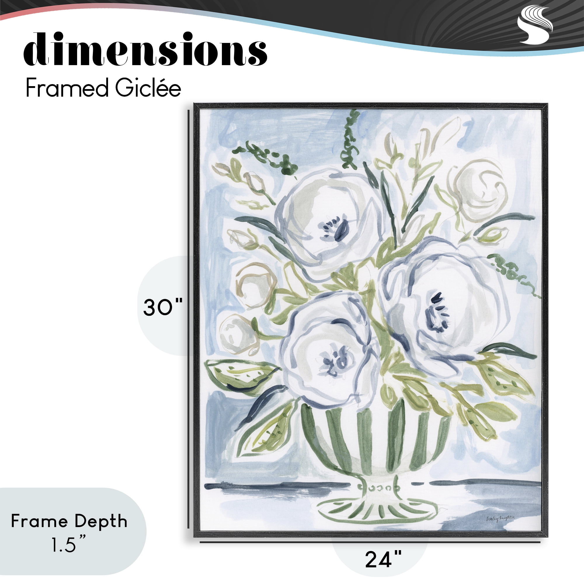 Stupell Industries Fiona Pastel Floral Bouquet Black Framed Giclee Art, design by Haley Knighten