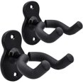 thumbnail image 2 of Colgador de pared para guitarra, paquete de 2 ganchos, colgador de pared para bajo eléctrico acústico, soporte de guitarra de Metal negro, 2 of 4