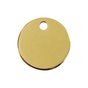 Red Dingo Flat Brass Circle Personalized Engraved Pet ID Tag, Medium
