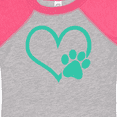 thumbnail image 4 of Inktastic Teal Heart With Paw Print Boys or Girls Baby Bodysuit, 4 of 5