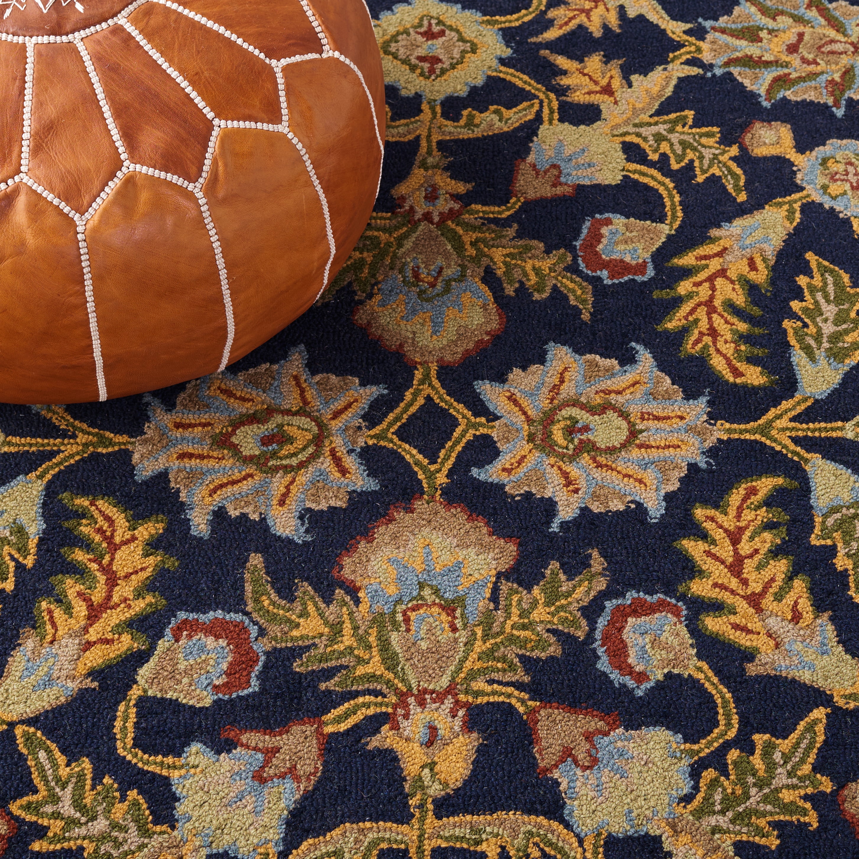 SAFAVIEH Blossom Elton Oriental Wool Area Rug, Navy, 2'3" x 4'