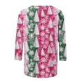 thumbnail image 4 of LEBONYARD Ladies' Christmas Printing Round Neck Sweatshirts Casual 3/4 Sleeve Loose Fit Top, 4 of 5