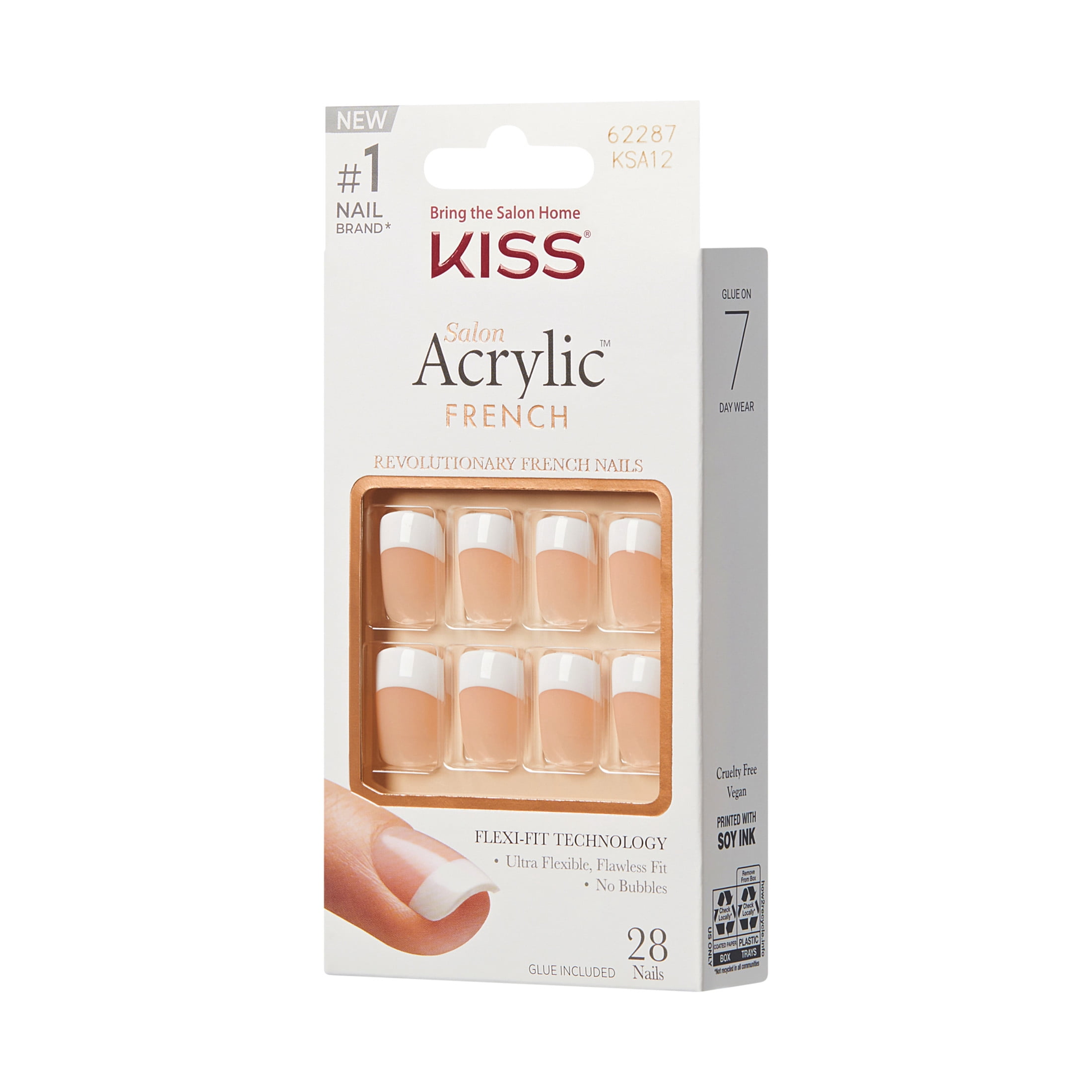 (4 pack) KISS Salon Acrylic French Nail Kit - Rumour Mill