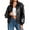 Black, variant on Womens Oversized Leather Bomber Jackets Cap Sleeve Zip Up Motorcycle Coats with Pockets