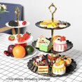 thumbnail image 1 of Dessert Plate 3Pcs Easy to Clean Eco-friendly Flexible 3 Tier Afternoon Tea Plates, 1 of 4