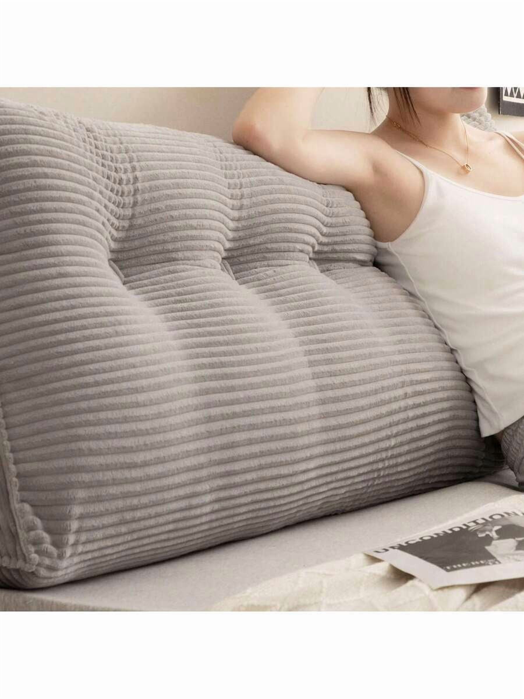 Bed Triangular Headboard Pillow Wedge Body Support Pillow Reading Pillow Full Filling Backrest Positioning Support Bolster Lumbar Cushion Removable Cover With Side Pockets Twin Queen King Size For