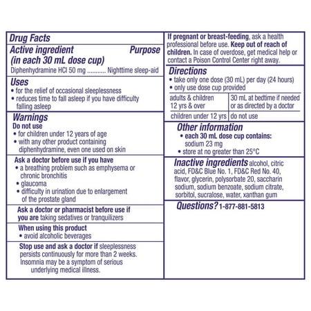 Vicks ZzzQuil Liquid Sleep Aid, Non-Habit Forming, Warming Berry, Over-the-Counter Medicine, 6 fl oz