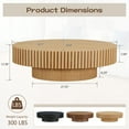 thumbnail image 3 of FFH 43.7 inch Oblong Coffee Table for Living Room,Modern Rustic Handcraft Corner Coffee Table with Solid Nature Wood Relief Sturdy Pedestal for Apartmen,Side Table Centre Table,Nature Wood, 3 of 13