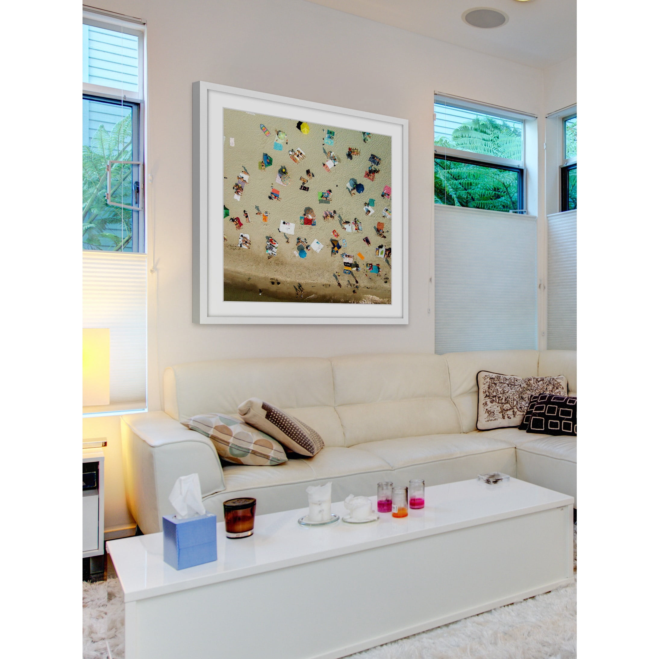 "Beach Towels" Framed Painting Art Print, 24.0" x 1.5"