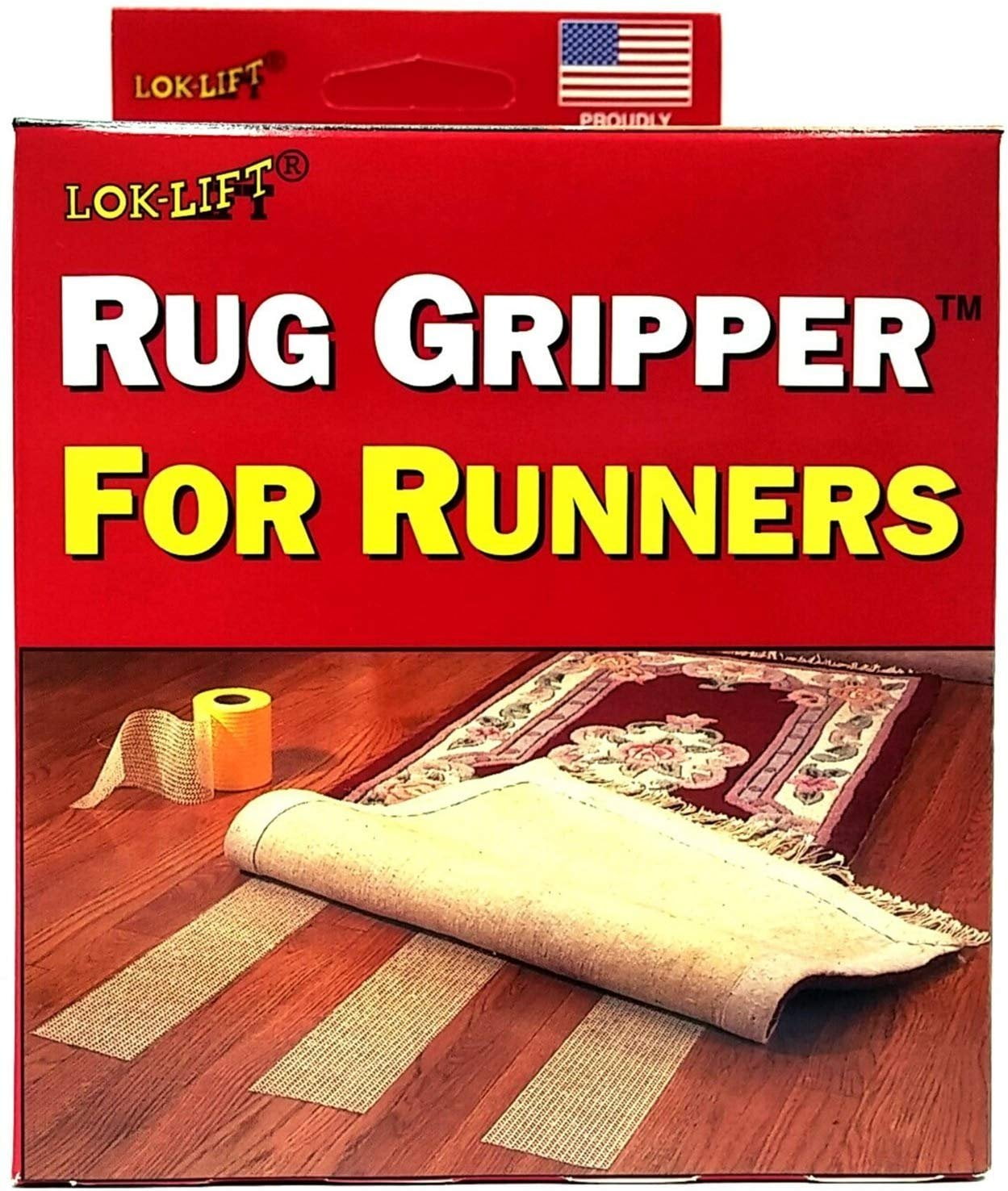 LokLift Rug Gripper for Runners Nonslip Tape, 4Inch by 25Feet Pack