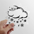 thumbnail image 1 of Snowflake Cloudy Hand Painted Pattern Sun Vinyl Sticker Luggage Graffiti Flower Decal, 1 of 3