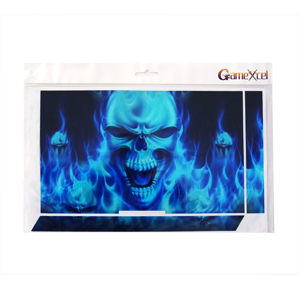 GameXcel Vinyl Decal Protective Skin Cover Sticker for Sony PS4 Console and  2 Dualshock Controllers(Blue Fire of Skull)+Free Gift(Dragon Ball)