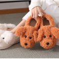 thumbnail image 2 of Lindas pantuflas de algodón para mujer, pantuflas de invierno para dormitorio interior para mujer, pantuflas antideslizantes con dibujos animados de perro, de felpa, 6/6,5 UK, 2 of 5