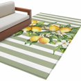 thumbnail image 6 of Sage Green Stripes Area Rug 3x5 Washable Rug Non Slip Summer Spring Botanical Lemon Leaves Large Area Rug Indoor Floor Carpet for Entryway Bedroom Kitchen Living Room Home Office Dining Room Nursery, 6 of 8