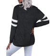 thumbnail image 3 of Womens Casual Sweatshirts Color Block Long Sleeve Sweaters Buttons Henley, 3 of 4