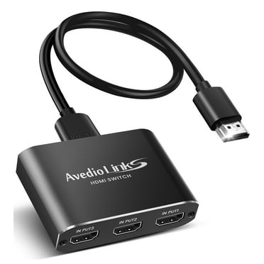 HDMI Switch 3-Port 4K@60Hz Aluminum Alloy[with 4FT HDMI 2.0 Cable], avedio links 4K HDMI Switcher, 3 Way HDMI Selector Switch, HDMI Splitter 3 in 1 Out Support HDCP 2.2, HDR 10, for PS5, PS4