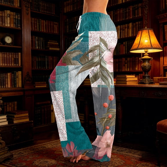PEXLYCLU Hippie Clothes for Women, Boho Pants, Parachute Pants Woman, Boho Pants for Women - Hippie Harem Pants Women - Womens Yoga Pants – Comfy Bohemian Flowy Hippie Clothes, Blue L