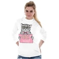 thumbnail image 4 of Cat Wearing Glasses Bowtie Free Hugs Women's Long Sleeve T Shirt Brisco Brands S, 4 of 5