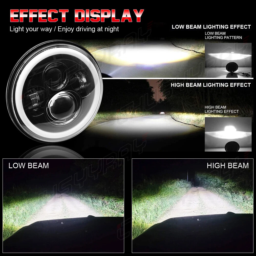 CHUSYYRAY 7 Inch LED Headlamp Headlights & 4'' Fog Lights Combo Kit For Jeep Wrangler JK 2007 2008 2009 2010 2011 2012 2013 2014 2015 2016 2017 2018