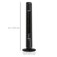 thumbnail image 3 of HOMCOM Freestanding Tower Fan Cooling for Home Bedroom with 3 Speed, 12h Timer, Oscillating, Tilt, LED Panel, Remote Controller, Black, 3 of 10