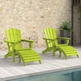 thumbnail image 4 of JUSTLET Foldable Footstool/ Ottoman for Adirondack Chairs - HDPE Material, All - Weather & Waterproof, Apple Green, 4 of 8