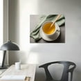 thumbnail image 3 of COMIO Wall Art A photo of a cup of green tea with lemon and honey with a place for Canvas Prints Pictures Stretched & Framed Decorative Paintings Modern Home Decoration Living Room Square, 3 of 4