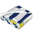 thumbnail image 4 of Bingfone Daisy Striped Nautical Print Flannel Fleece Blanket Throw Blanket For Bed,Sofa,Couch,Travel,Camping(40"X30"), 4 of 9