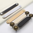 thumbnail image 5 of Tirador de cuero para puerta de armario de muebles Tirador de cuero para puerta de armario de cajones moderno Tirador de cuero de 128 mm Tirador de cuero en blanco y negro, 5 of 5