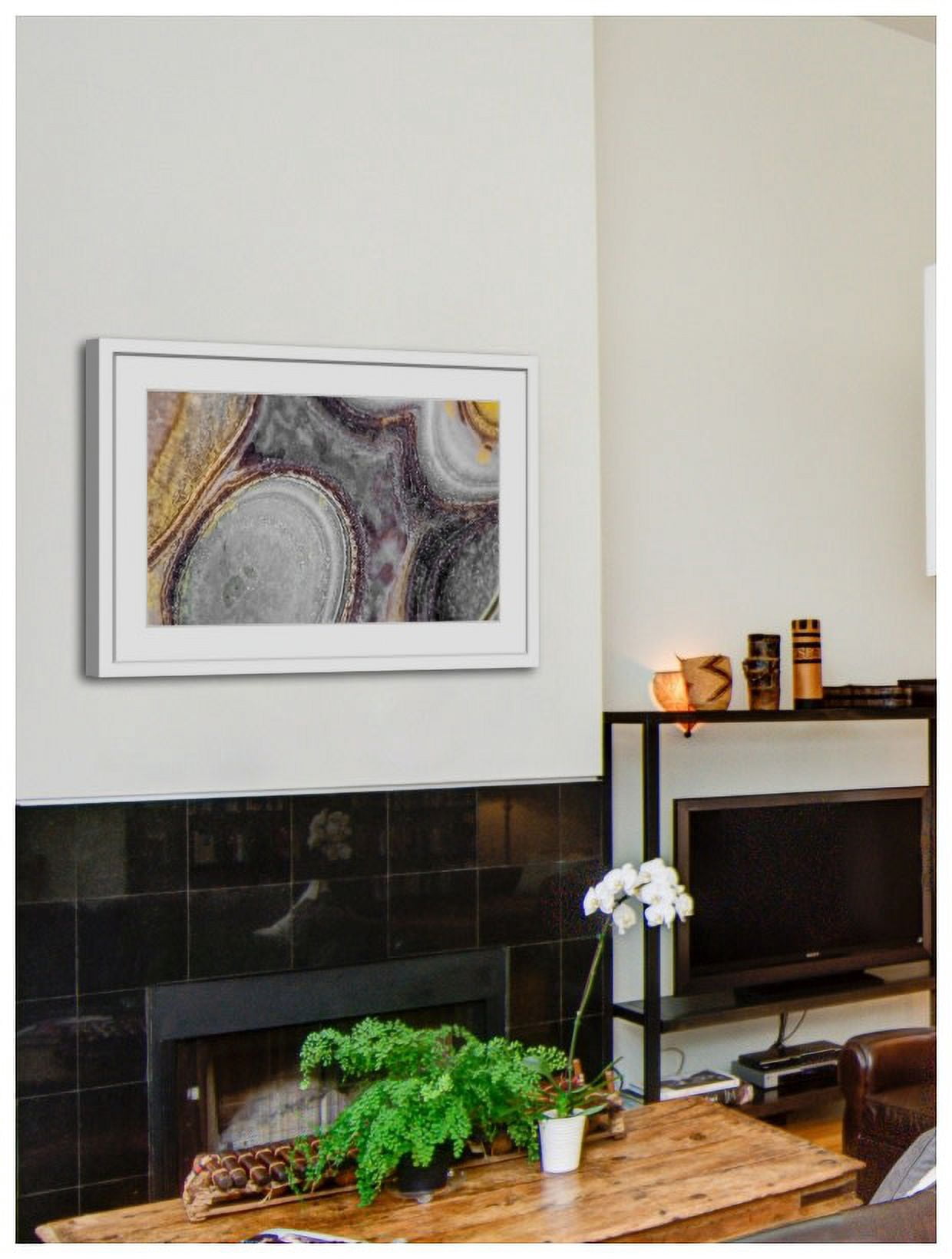 "Iced Mountain Lake" Framed Painting Art Print