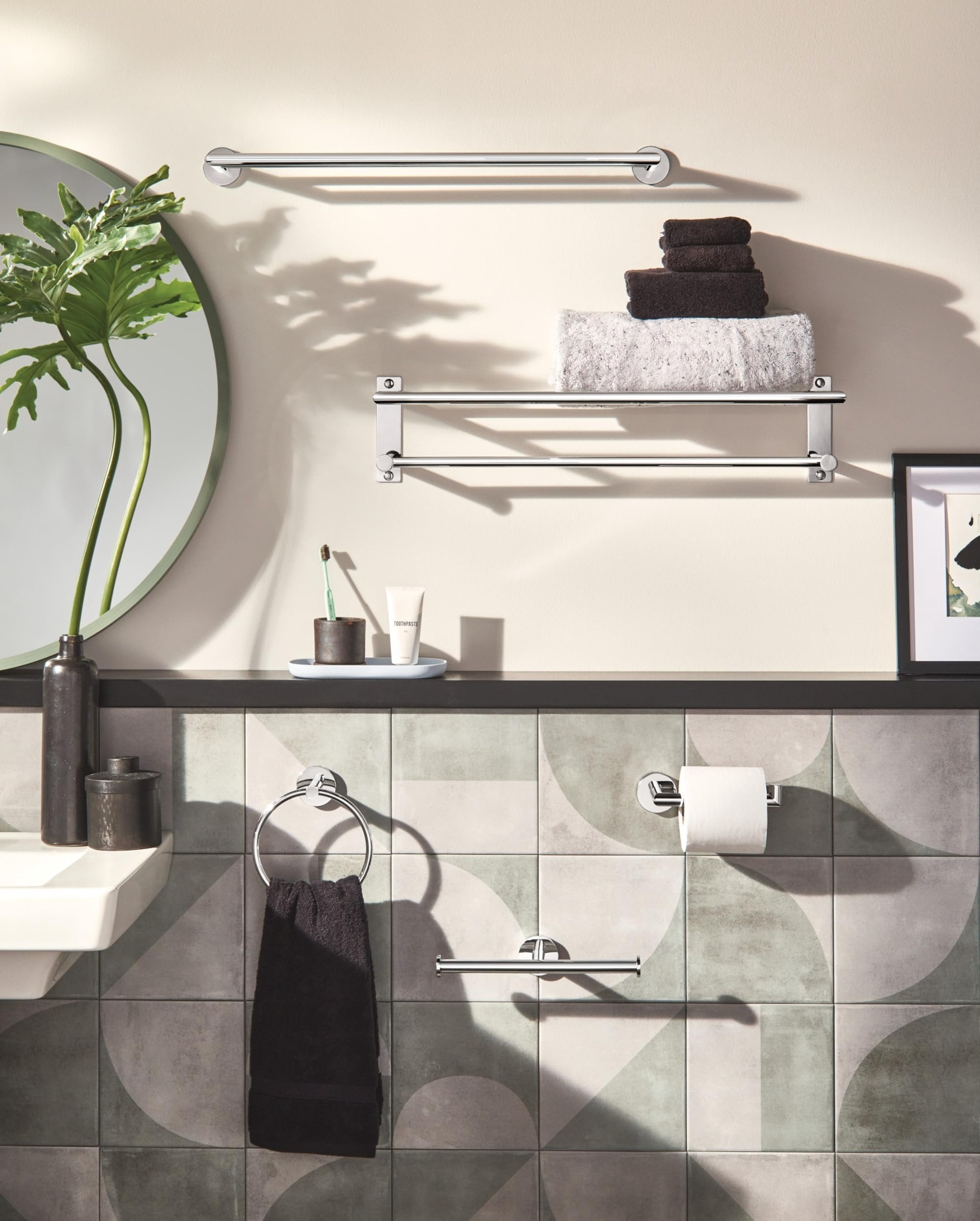 Moen Y5709CH Arlys Wall Mounted Euro Toilet Paper Holder - Chrome