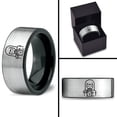 thumbnail image 4 of Birthday Gamer Tungsten Hammered Gray Ring Couples Grandmother Gift His and Hers Gifts Man, 4 of 7