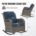 thumbnail image 2 of Giantfurnni Wicker Patio Rocking Chairs Set of 2,High Back Rocking Chair with Cushions, Patio Rocker Chair Set for Porch,Blacony,Yard, 2 of 9