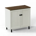 thumbnail image 6 of Buffet Sideboard Cabinet Farmhouse Modern 3 in 1 Storage Cabinet with Adjustable Shelves for Kitchen, Coffee Bar, Living Room, White, 6 of 6