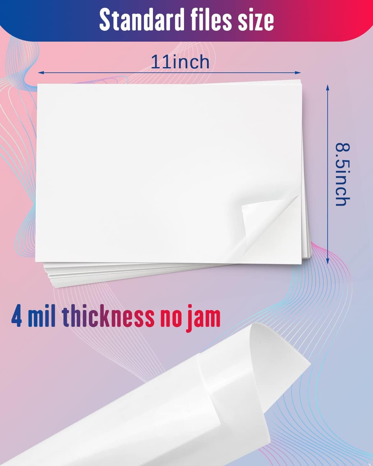 Sticker Paper Glossy Printable Vinyl for Inkjet Printer 40 Adhesive Sheets White Decals Waterproof Quick Drying Tear and Scratch Resistance Labels Letter Size 8.5x11 in for Craft,Scrapbook