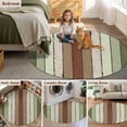 thumbnail image 5 of Round Area Rug 5ft Farm Sage Green Wood Board Area Rugs Washable Low Pile Floor Carpet for Bedroom, Farmhouse Wooden Grain Non Slip Soft Rugs for Living Room Entryway Dining Room, 5 of 9